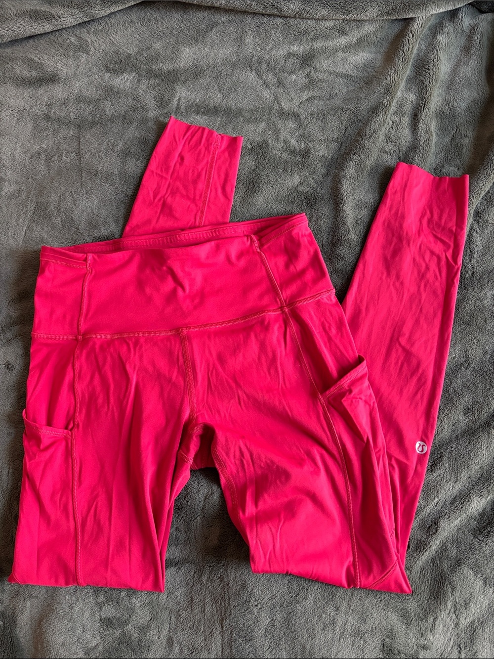 lululemon athletica Bright Pink High-Rise Leggings with Side Pockets